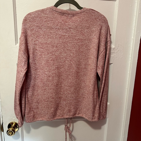 89th & Madison Button Shoulder Sweater with Tie Front - Picture 2 of 2